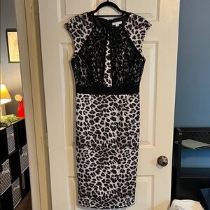 Leopard Print Lace Dress